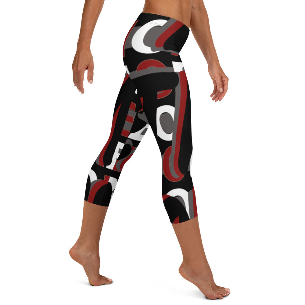 MONEYBARE Boss Fancy FTB-1 "Contouresque" Capri Leggings - Red in Icon