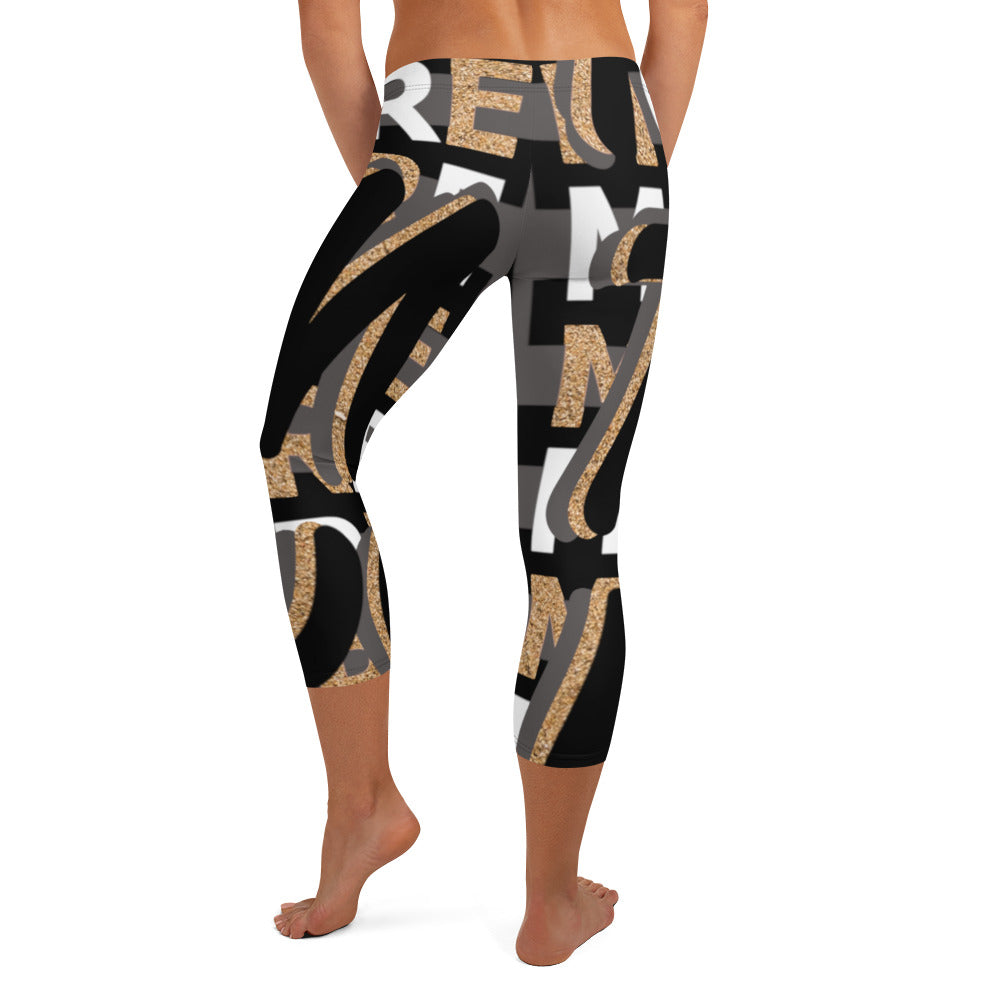 MONEYBARE Boss Fancy FTB-1 "Contouresque" Capri Leggings - Sand in Icon