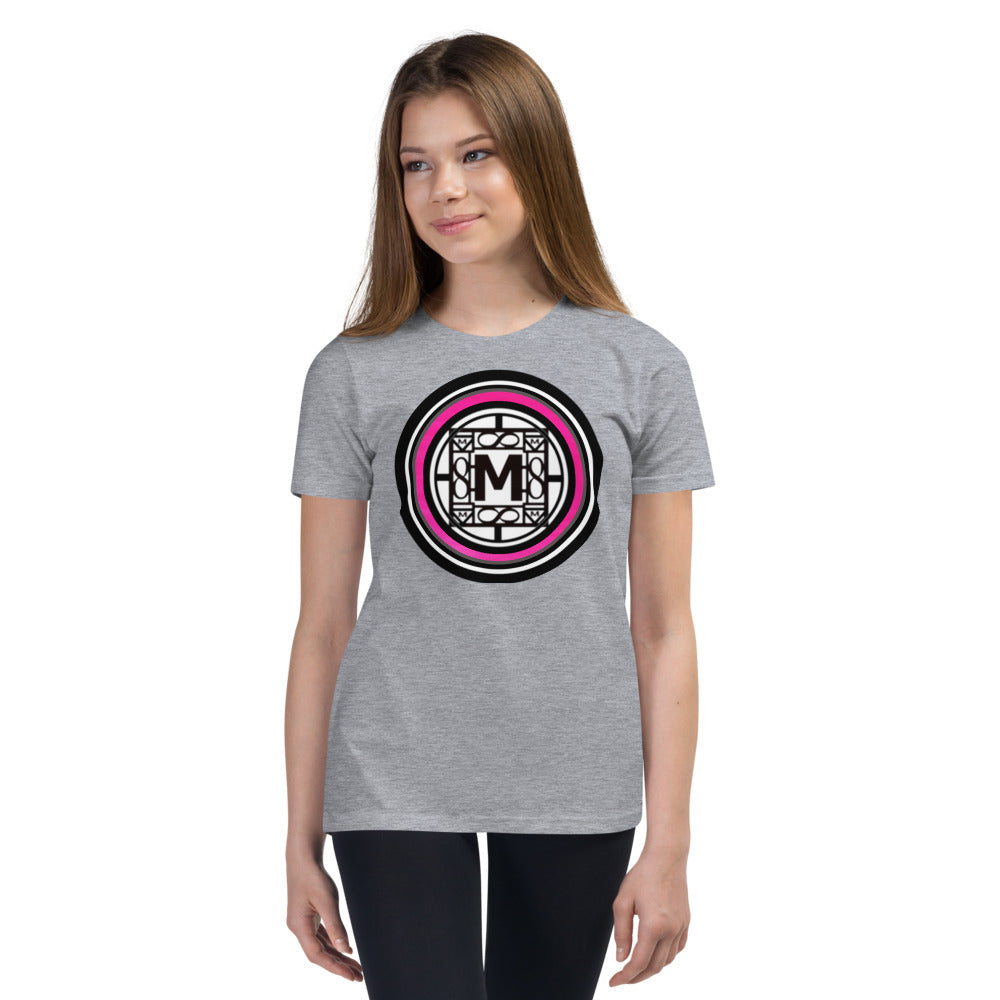 MONEYBARE N4TN-1 Youth Short Sleeve Premium T-Shirt - Pink In Icon