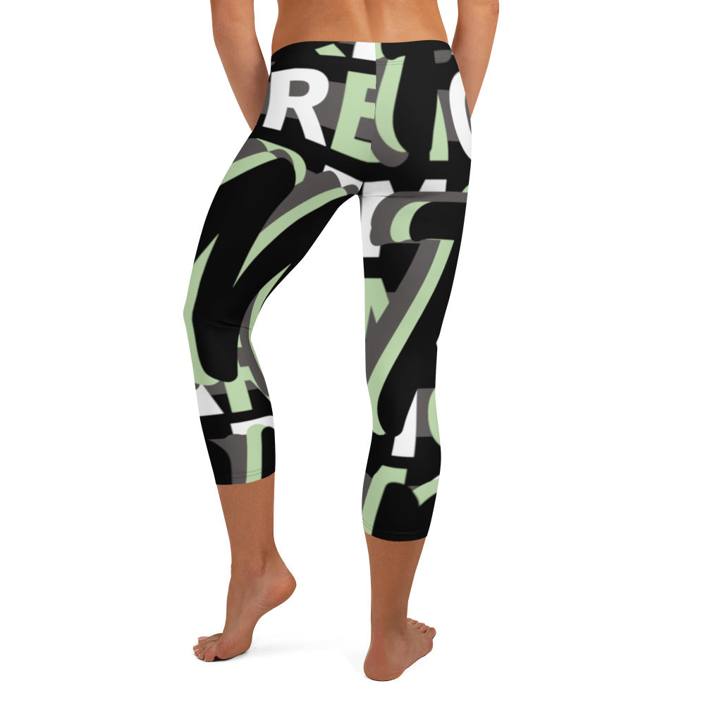 MONEYBARE Boss Fancy FTB-1 "Contouresque" Capri Leggings - Mint Green