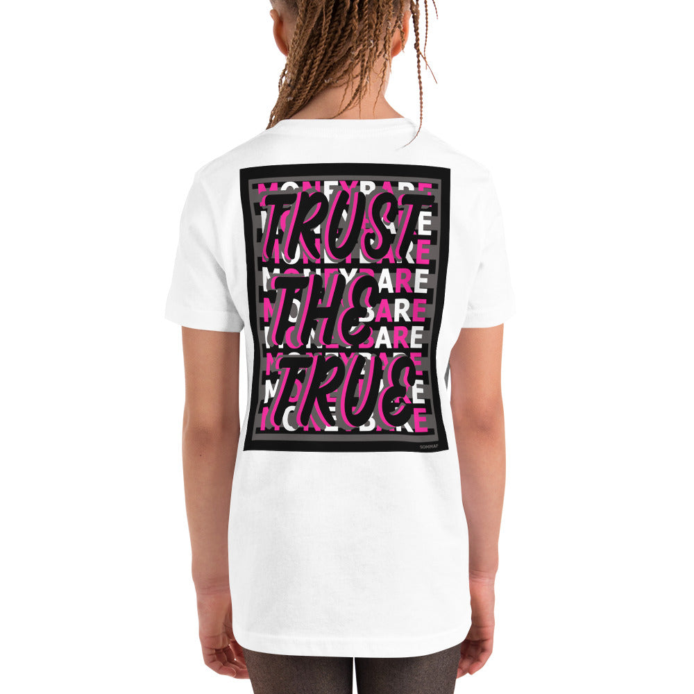 MONEYBARE TTT-1 Youth Short Sleeve Premium T-Shirt - Pink