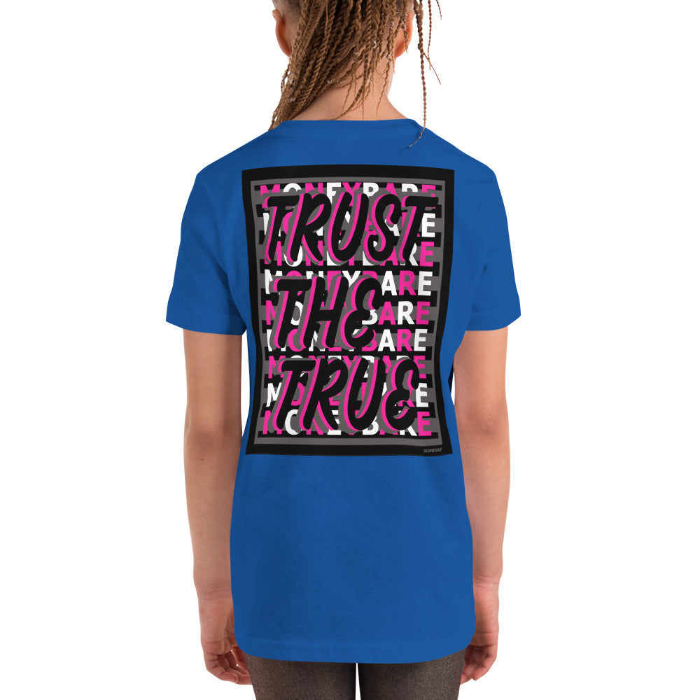 MONEYBARE TTT-1 Youth Short Sleeve Premium T-Shirt - Pink
