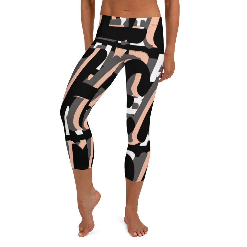 MONEYBARE Boss Fancy FTB-1 "Contouresque" Capri Leggings - Peach