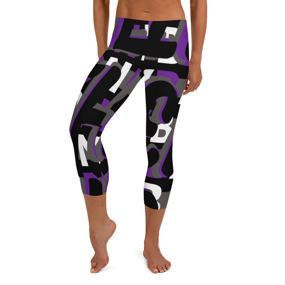 MONEYBARE Boss Fancy FTB-1 "Contouresque" Capri Leggings - Purple in Icon