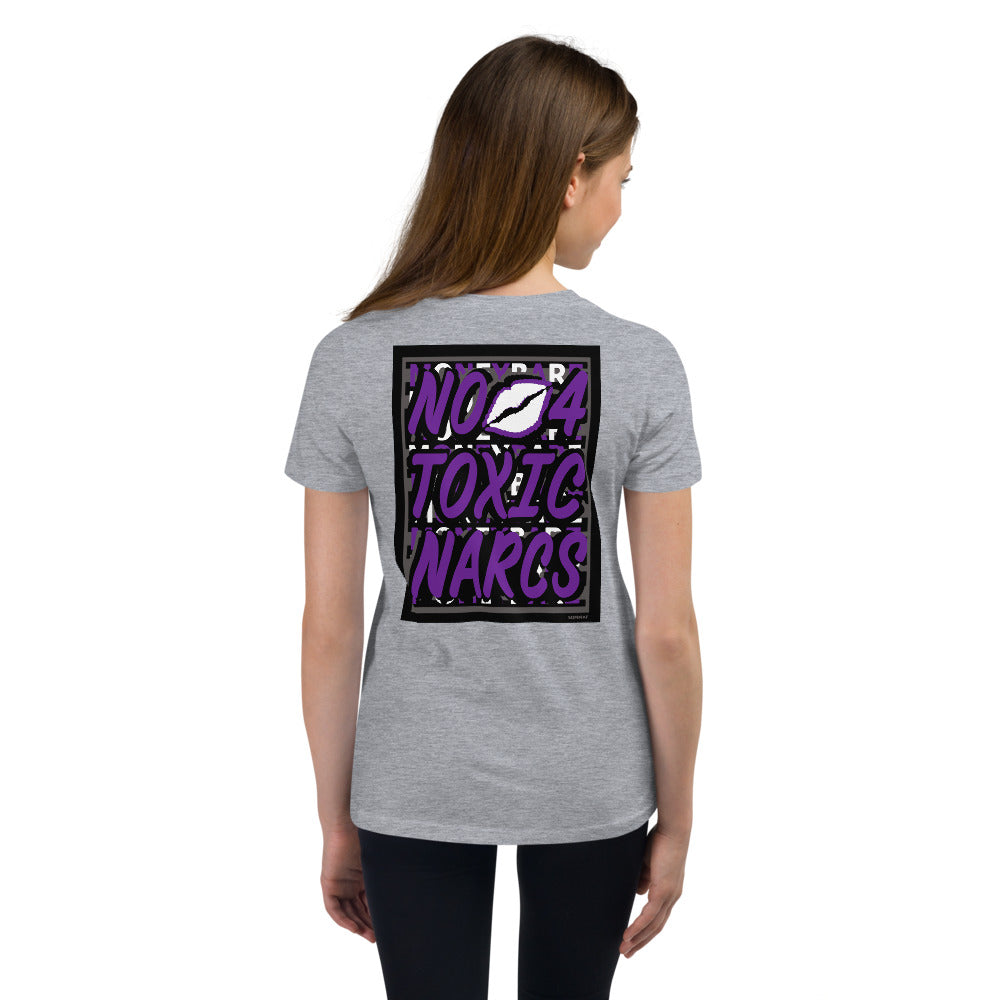 MONEYBARE N4TN-1 Youth Short Sleeve Premium T-Shirt - Purple In Icon