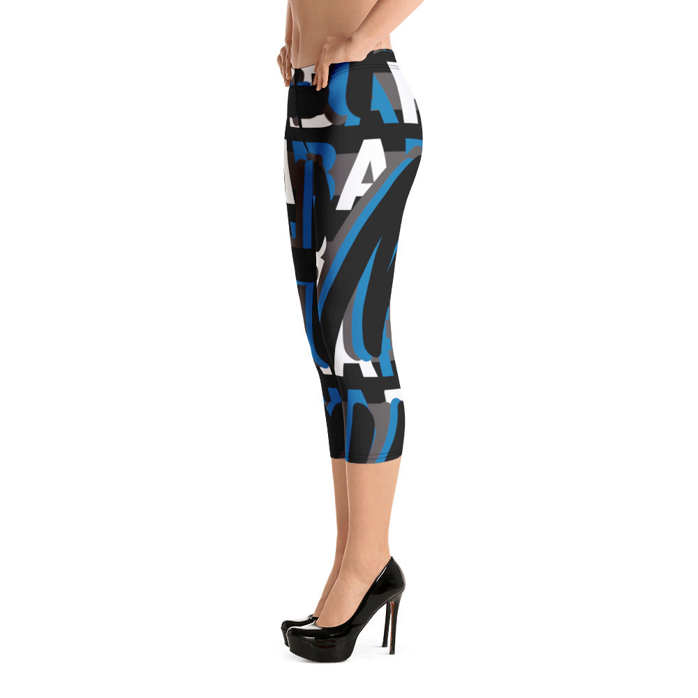 MONEYBARE Boss Fancy FTB-1 "Contouresque" Capri Leggings - Blue in Icon