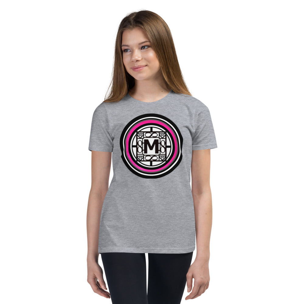 MONEYBARE N4TN-1 Youth Short Sleeve Premium T-Shirt - Pink In Icon