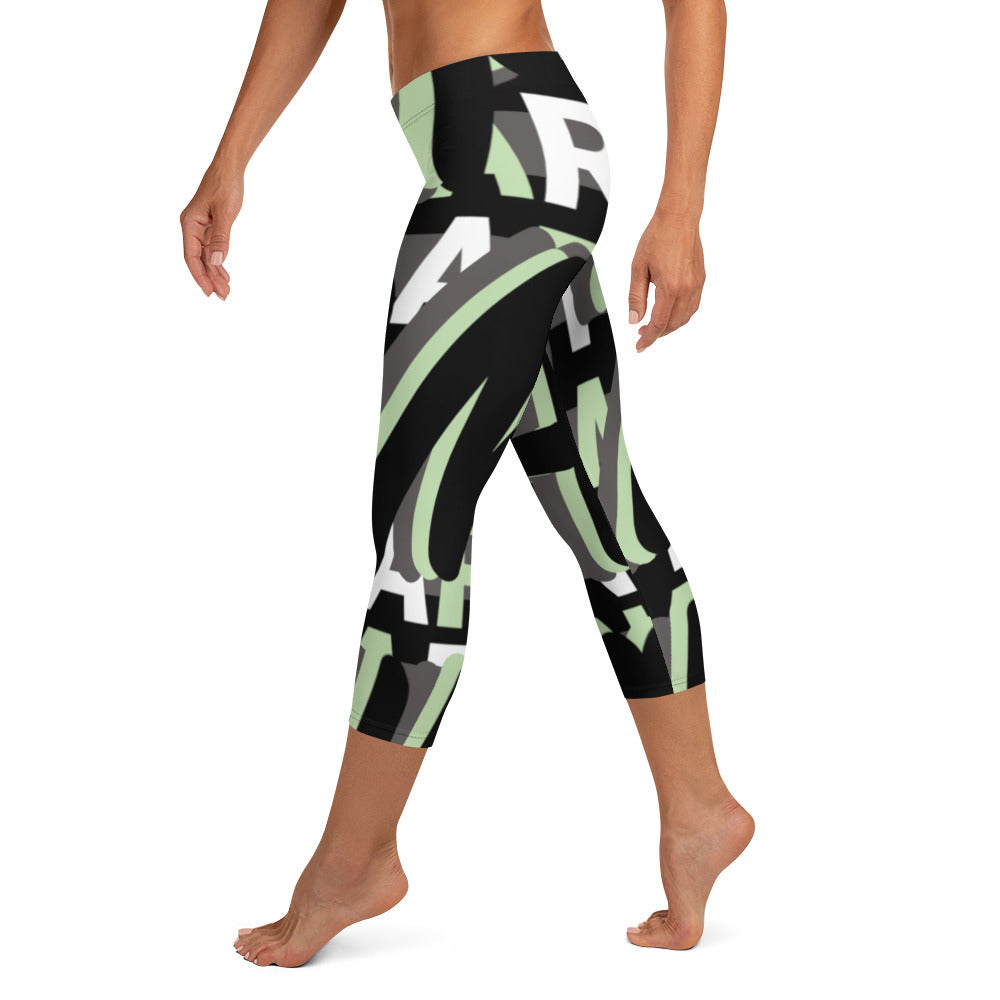 MONEYBARE Boss Fancy FTB-1 "Contouresque" Capri Leggings - Mint Green