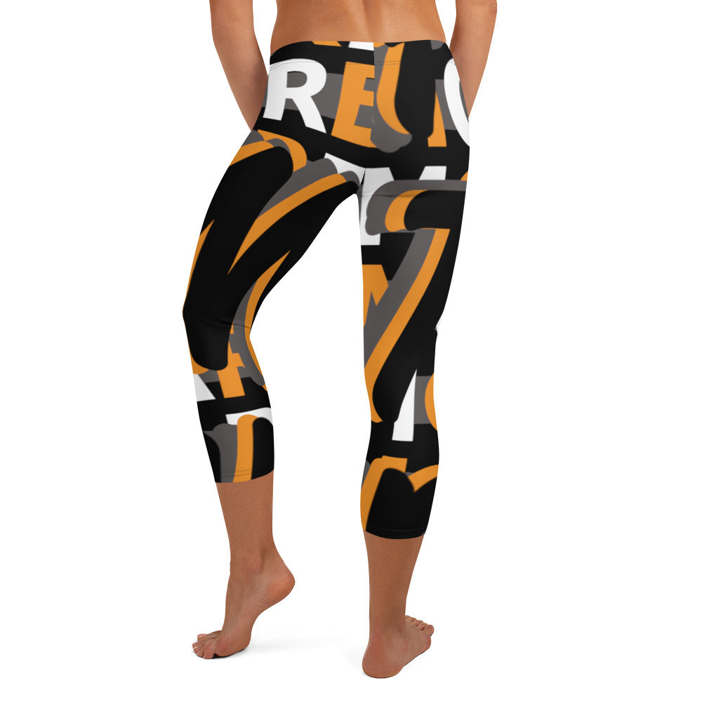 MONEYBARE Boss Fancy FTB-1 "Contouresque" Capri Leggings - Orange