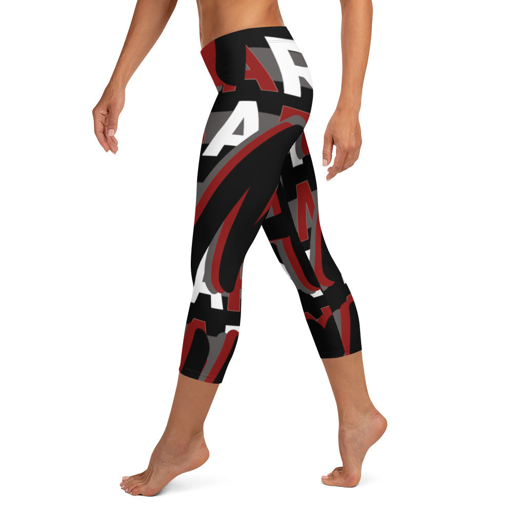 MONEYBARE Boss Fancy FTB-1 "Contouresque" Capri Leggings - Red in Icon