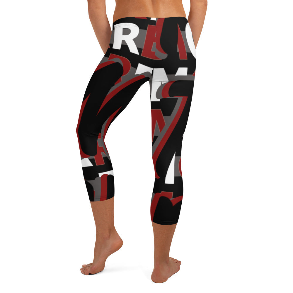 MONEYBARE Boss Fancy FTB-1 "Contouresque" Capri Leggings - Red in Icon