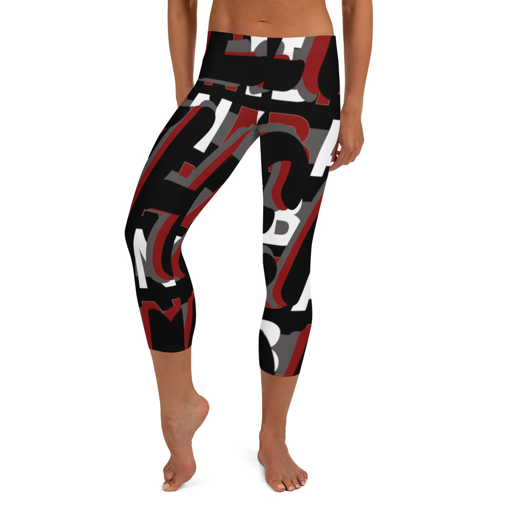 MONEYBARE Boss Fancy FTB-1 "Contouresque" Capri Leggings - Red in Icon