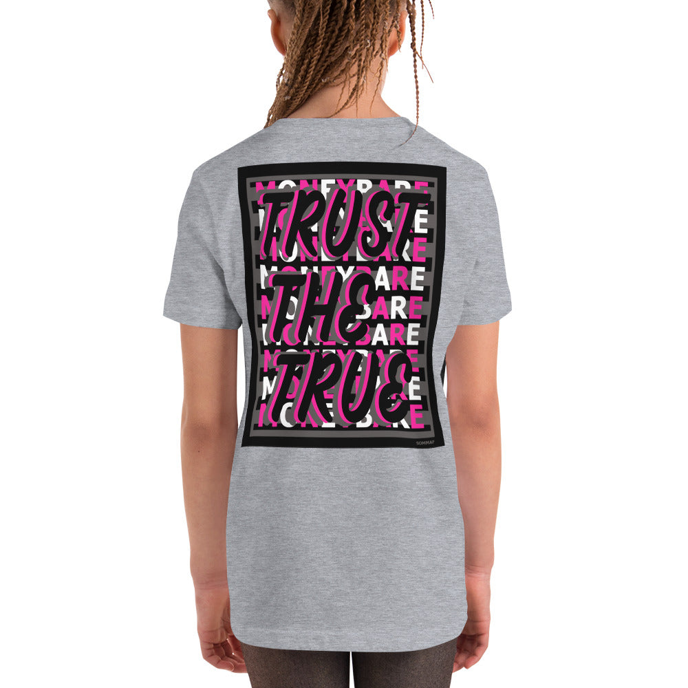 MONEYBARE TTT-1 Youth Short Sleeve Premium T-Shirt - Pink