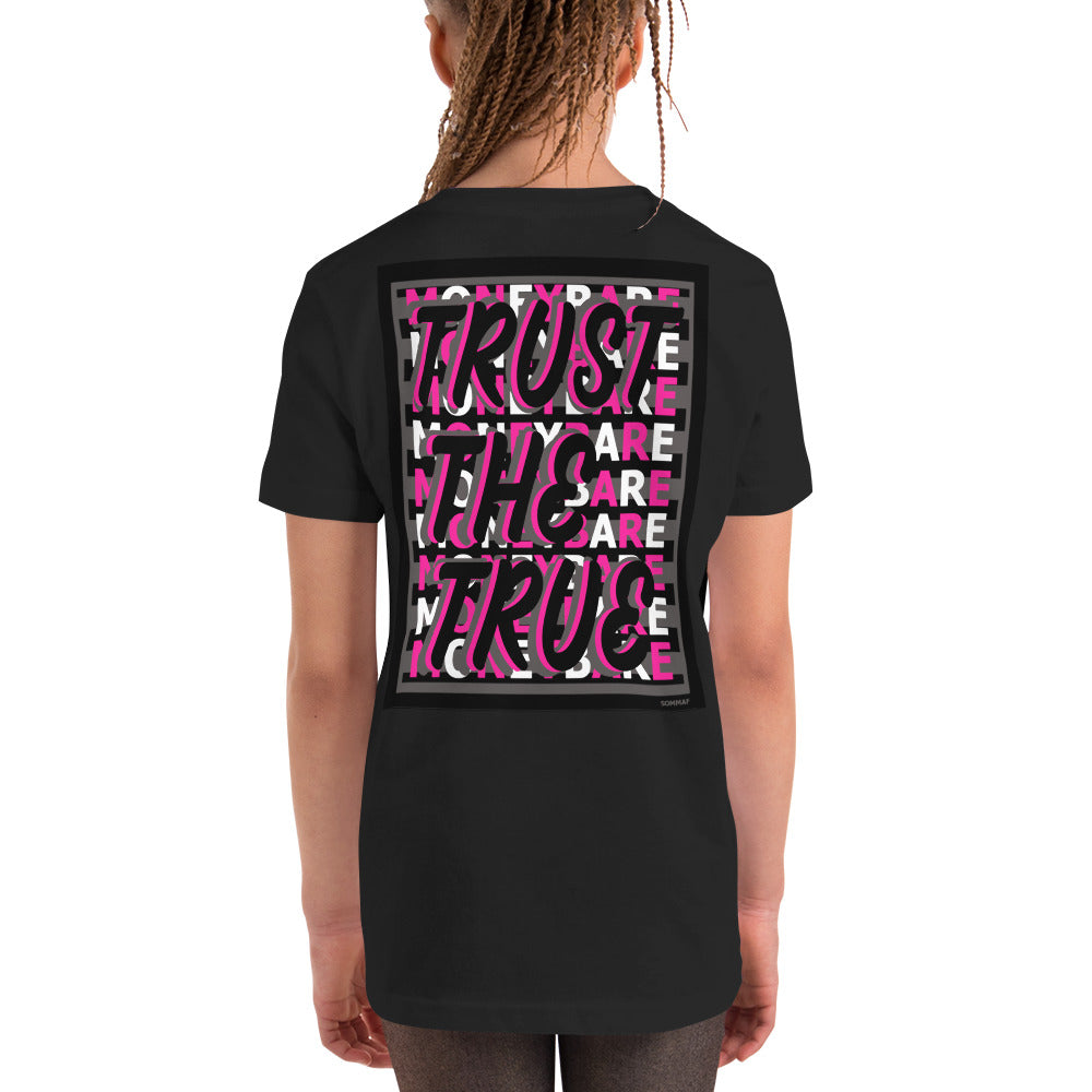 MONEYBARE TTT-1 Youth Short Sleeve Premium T-Shirt - Pink