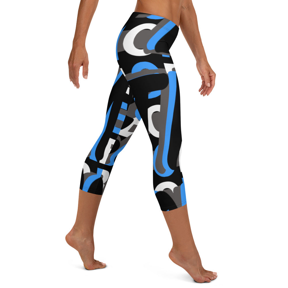 MONEYBARE Boss Fancy FTB-1 "Contouresque" Capri Leggings - Aqua