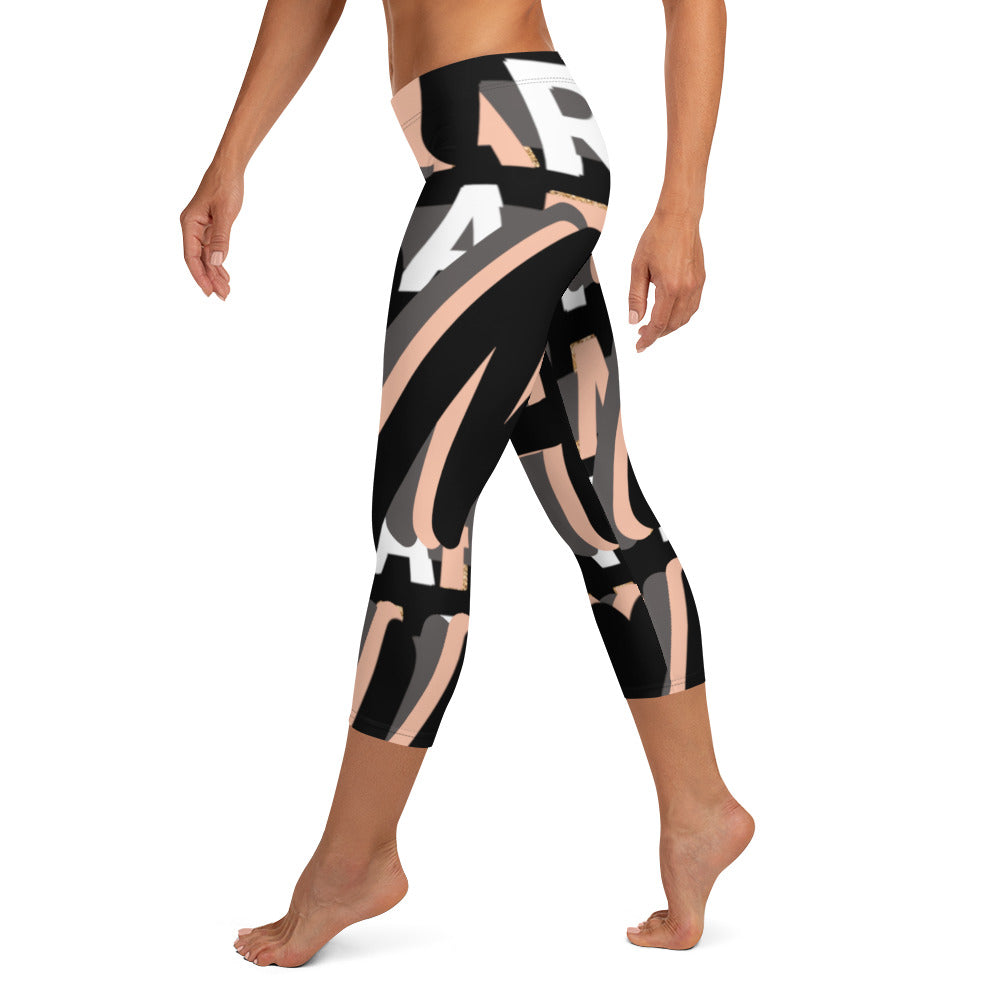 MONEYBARE Boss Fancy FTB-1 "Contouresque" Capri Leggings - Peach