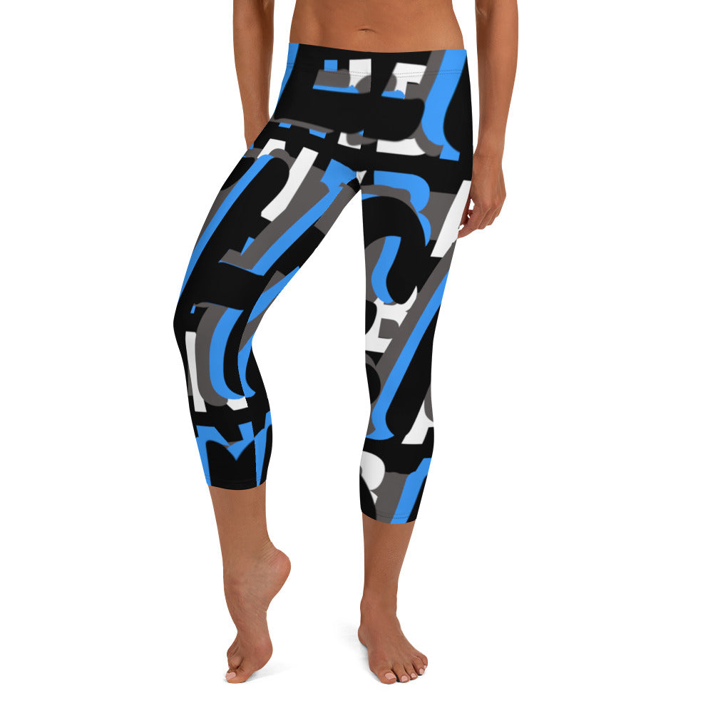 MONEYBARE Boss Fancy FTB-1 "Contouresque" Capri Leggings - Aqua