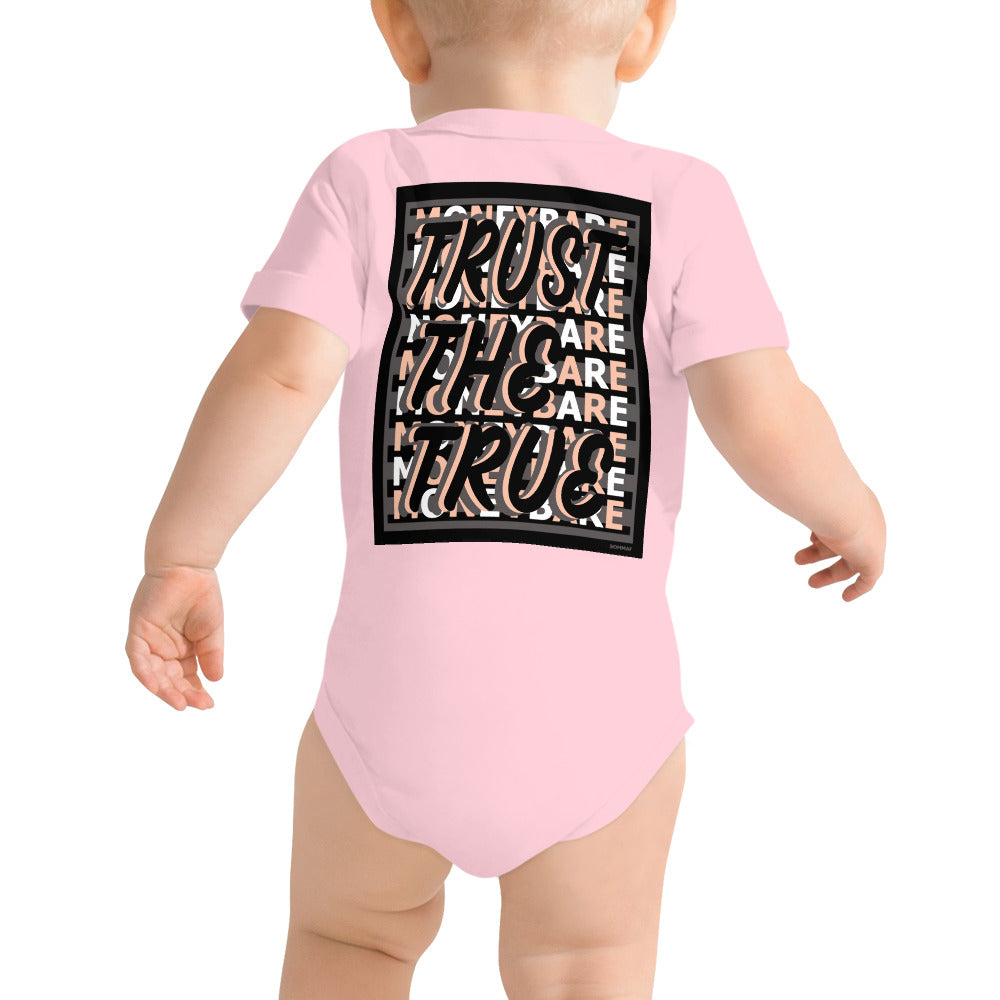 MONEYBARE TTT-1 Baby Bodysuit One-Piece Onesie - Peach