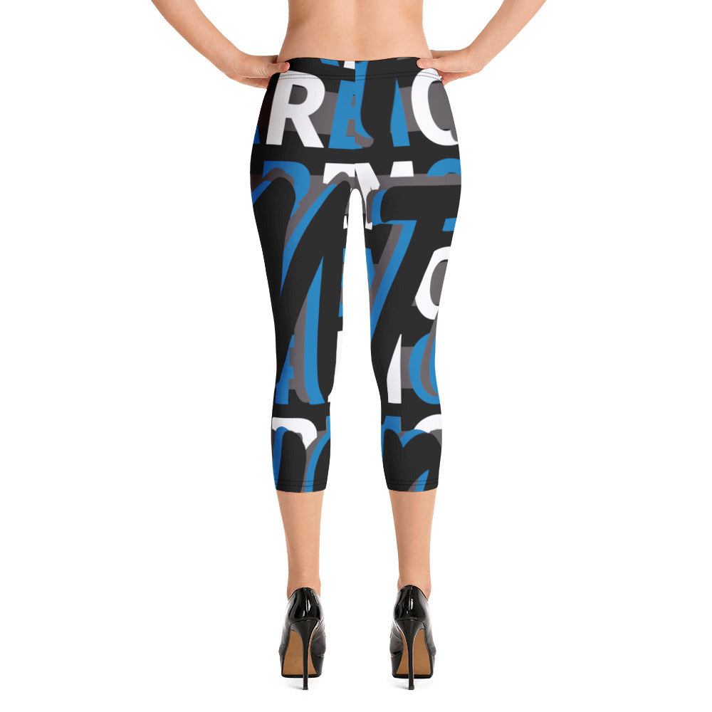 MONEYBARE Boss Fancy FTB-1 "Contouresque" Capri Leggings - Blue in Icon
