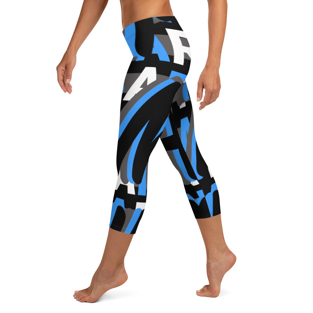 MONEYBARE Boss Fancy FTB-1 "Contouresque" Capri Leggings - Aqua
