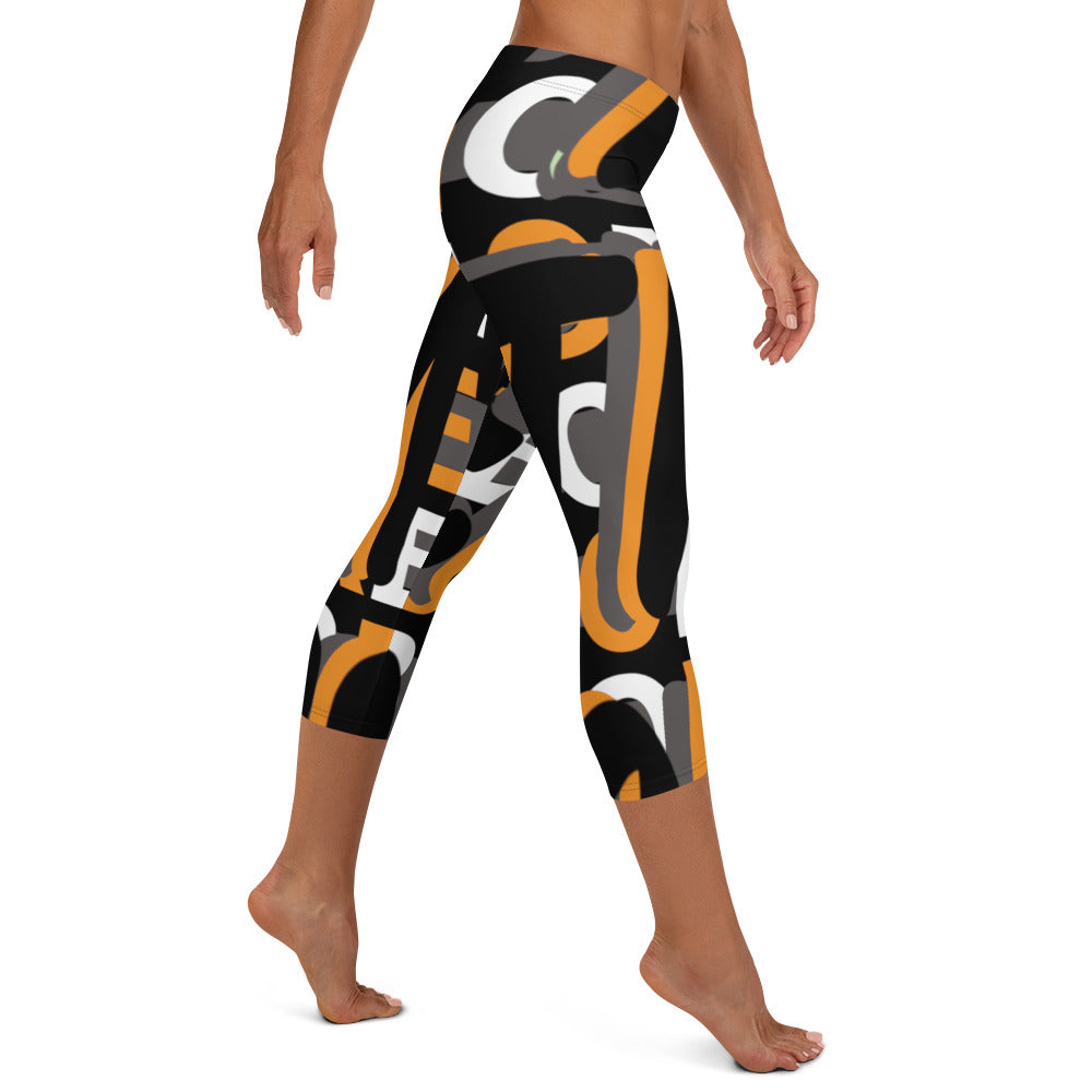 MONEYBARE Boss Fancy FTB-1 "Contouresque" Capri Leggings - Orange