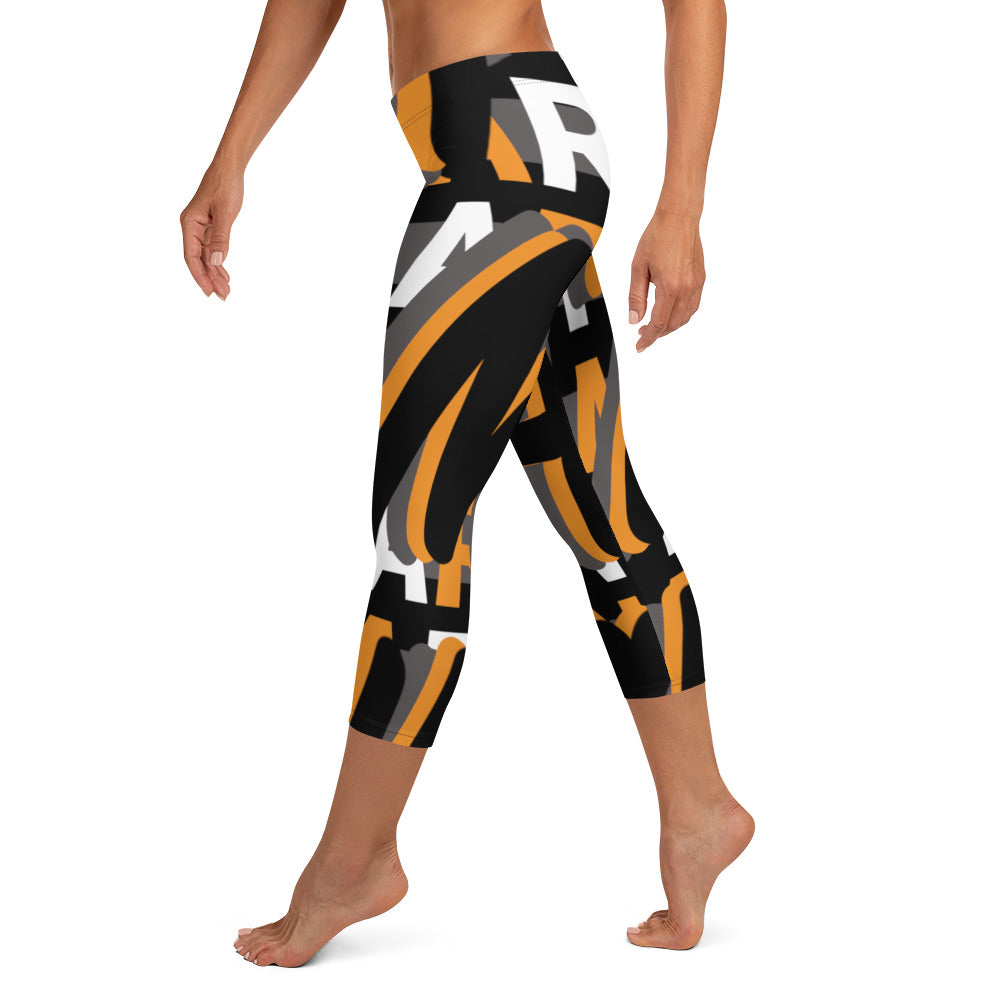 MONEYBARE Boss Fancy FTB-1 "Contouresque" Capri Leggings - Orange