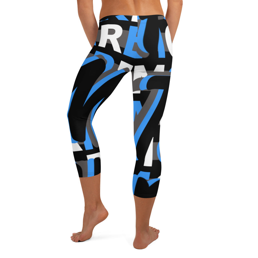 MONEYBARE Boss Fancy FTB-1 "Contouresque" Capri Leggings - Aqua