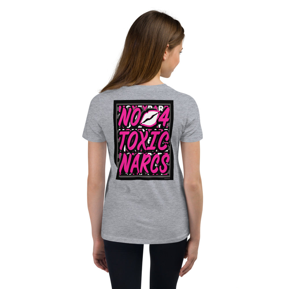 MONEYBARE N4TN-1 Youth Short Sleeve Premium T-Shirt - Pink In Icon