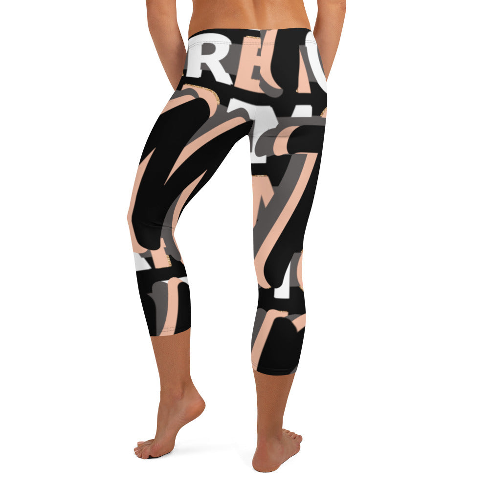 MONEYBARE Boss Fancy FTB-1 "Contouresque" Capri Leggings - Peach