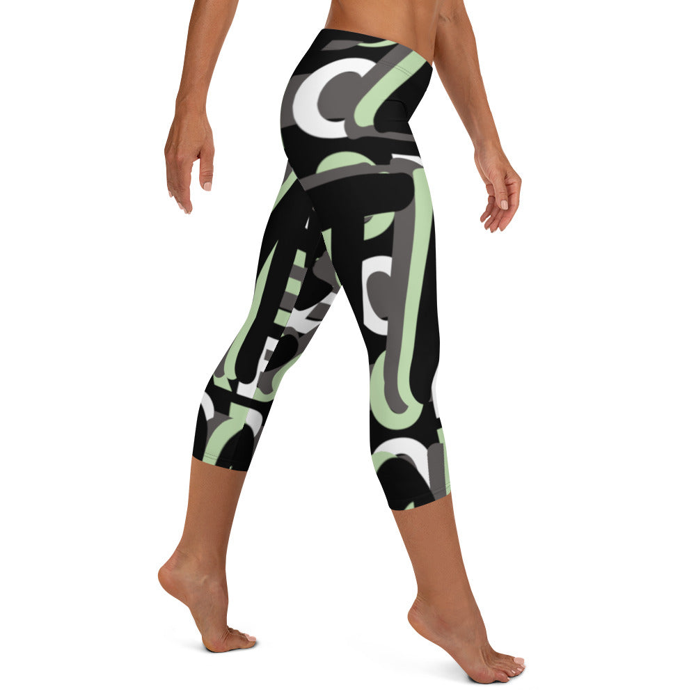 MONEYBARE Boss Fancy FTB-1 "Contouresque" Capri Leggings - Mint Green