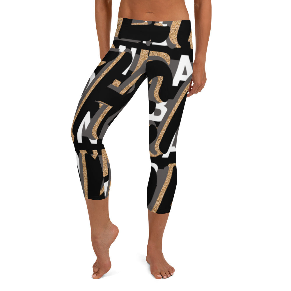 MONEYBARE Boss Fancy FTB-1 "Contouresque" Capri Leggings - Sand in Icon