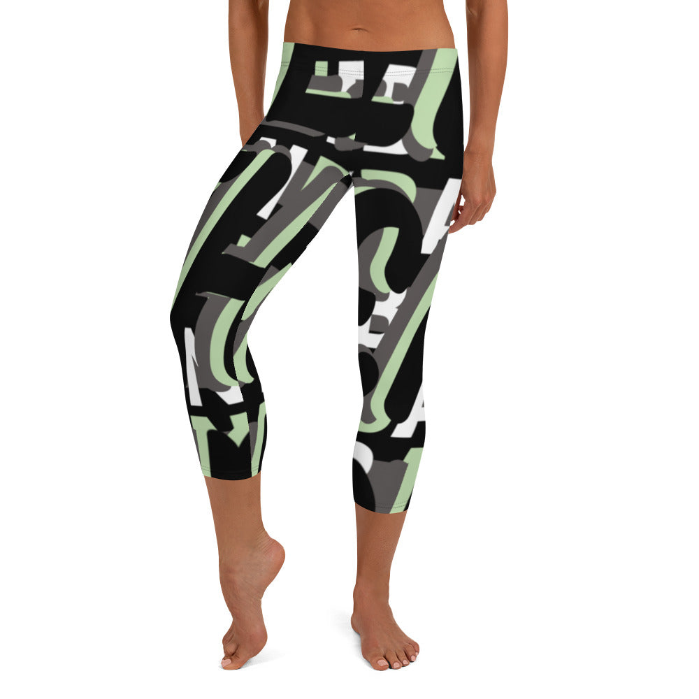 MONEYBARE Boss Fancy FTB-1 "Contouresque" Capri Leggings - Mint Green