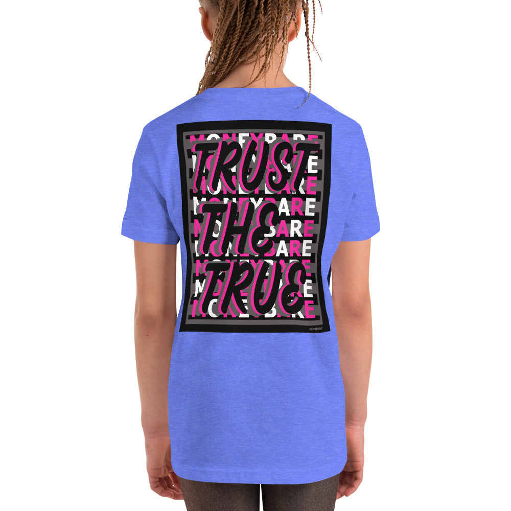 MONEYBARE TTT-1 Youth Short Sleeve Premium T-Shirt - Pink