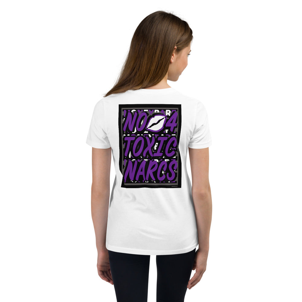 MONEYBARE N4TN-1 Youth Short Sleeve Premium T-Shirt - Purple In Icon