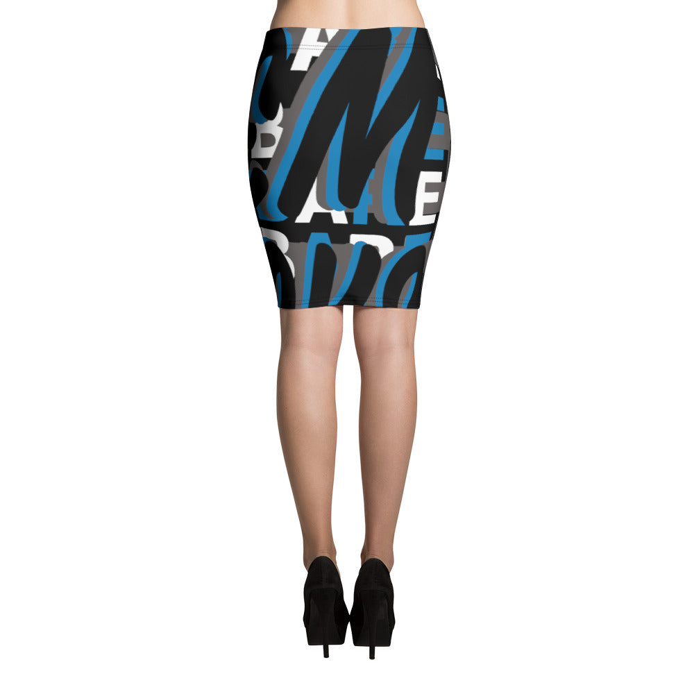 MONEYBARE Boss Fancy FTB-1 Pencil Skirt - Blue in Icon