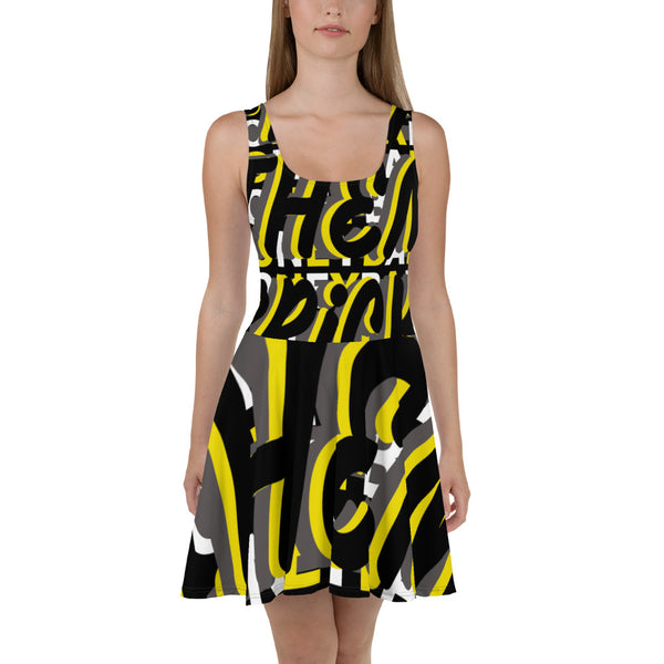 MONEYBARE Boss Fancy FTB-1 Flared Twirly Sun-Fun Dress - Yellow