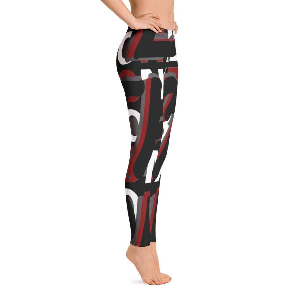 MONEYBARE Boss Fancy FTB-1 "Contouresque" Leggings - Red in Icon