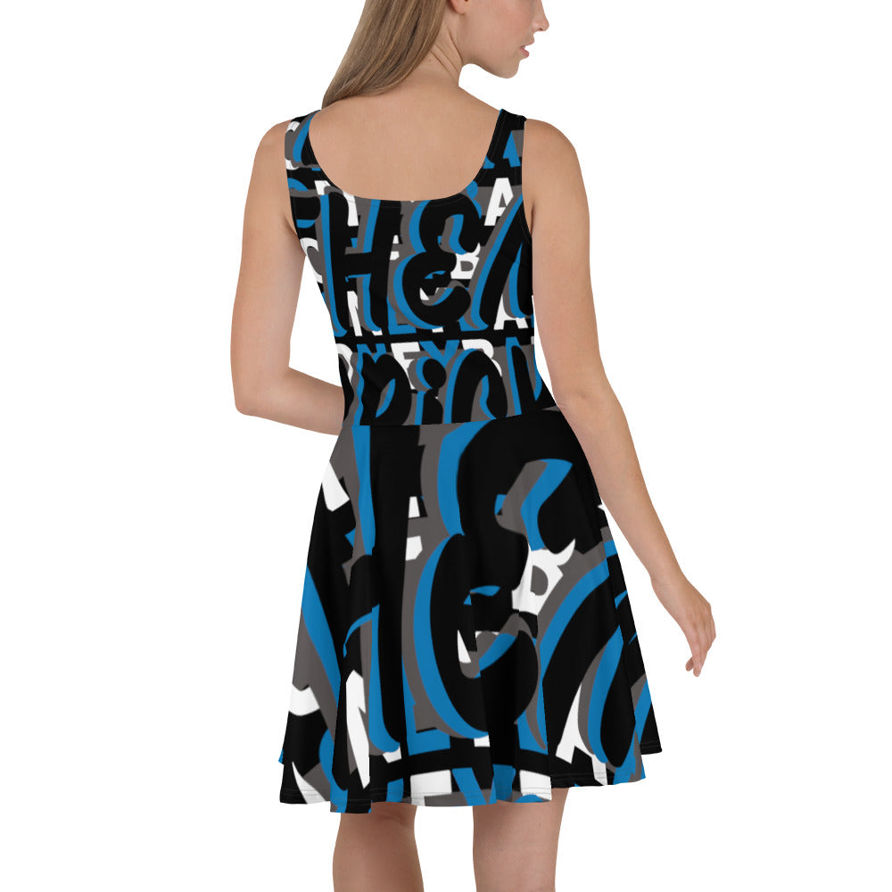 MONEYBARE Boss Fancy FTB-1 Flared Twirly Sun-Fun Dress - Blue in Icon