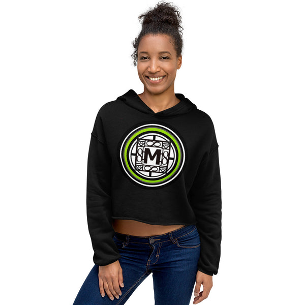 MONEYBARE N14NT-1 Crop Hoodie - Green In Icon