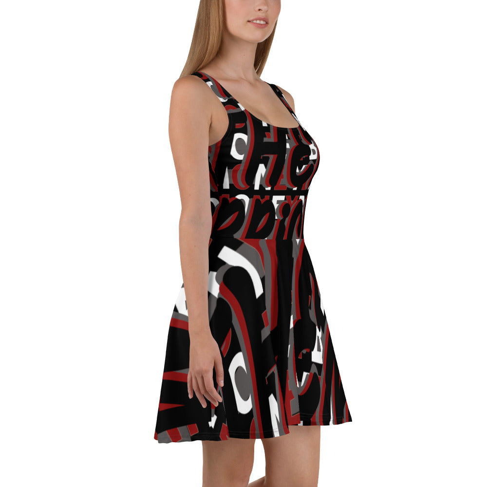 MONEYBARE Boss Fancy FTB-1 Flared Twirly Sun-Fun Dress - Red in Icon