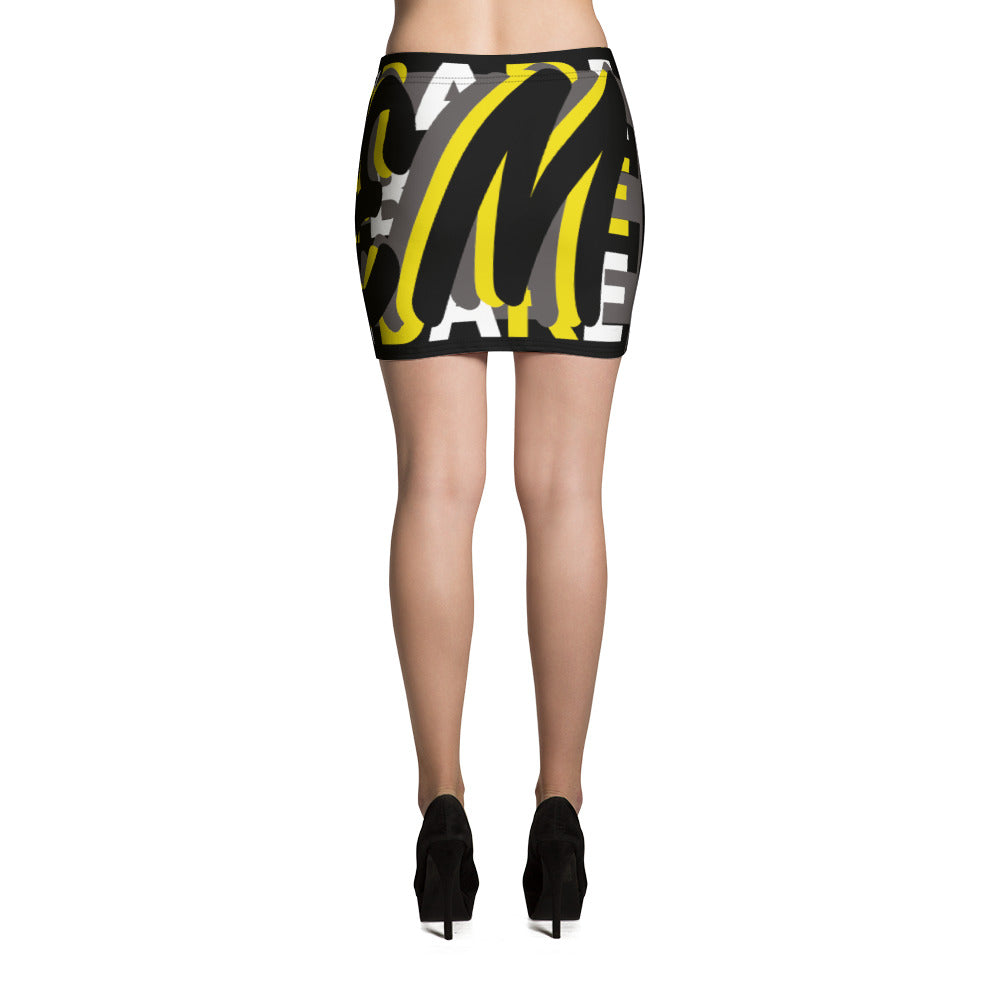 MONEYBARE Boss Fancy FTB-1 "Contouresque" Mini Skirt - Yellow