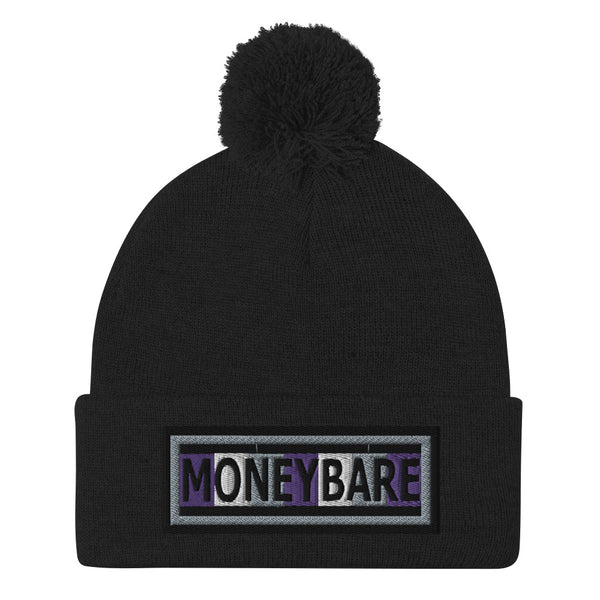 MONEYBARE Pom-Pommed Beanie - Purple