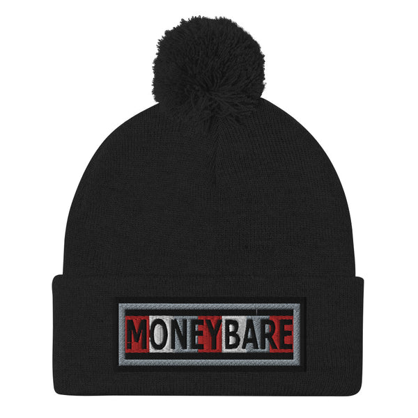 MONEYBARE Pom-Pommed Beanie - Red