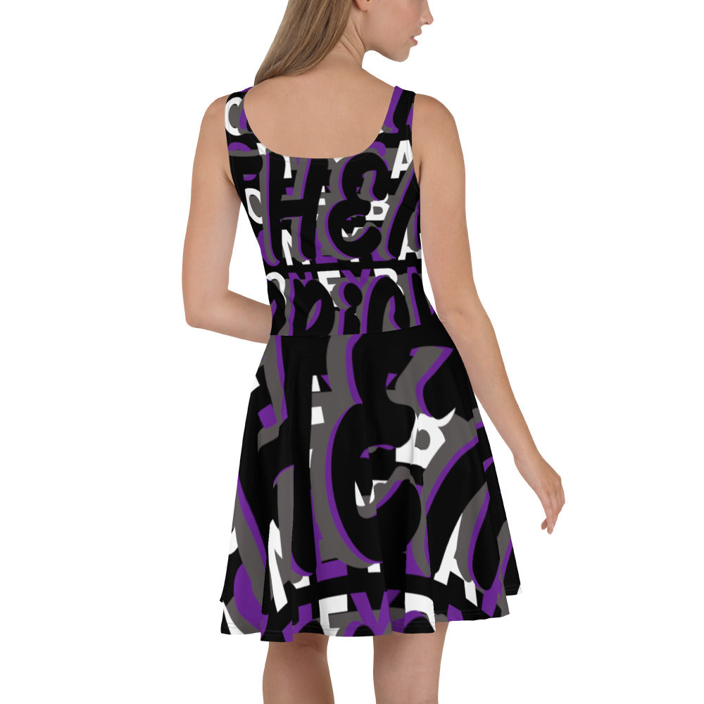 MONEYBARE Boss Fancy FTB-1 Flared Twirly Sun-Fun Dress - Purple in Icon