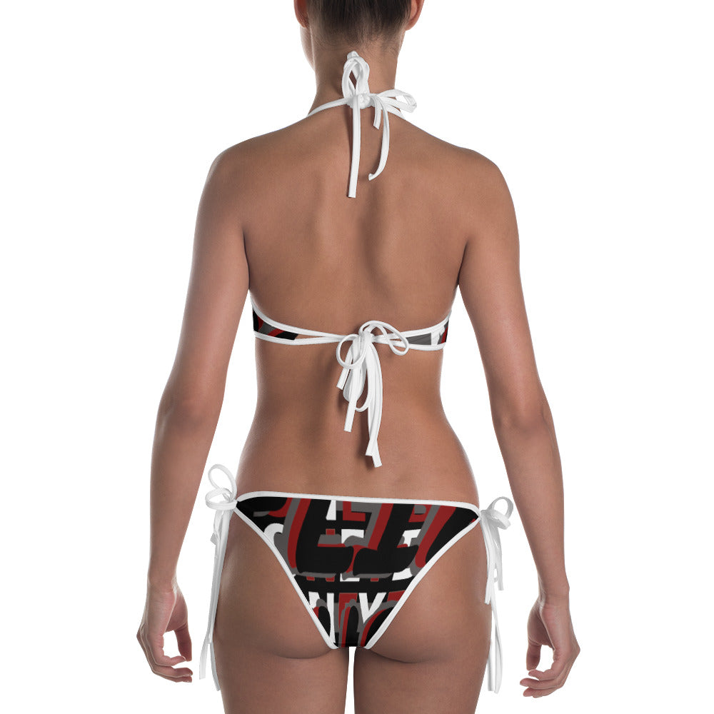 MONEYBARE Boss Fancy FTB-1 Dual-Strap Bikini Set - Red in Icon