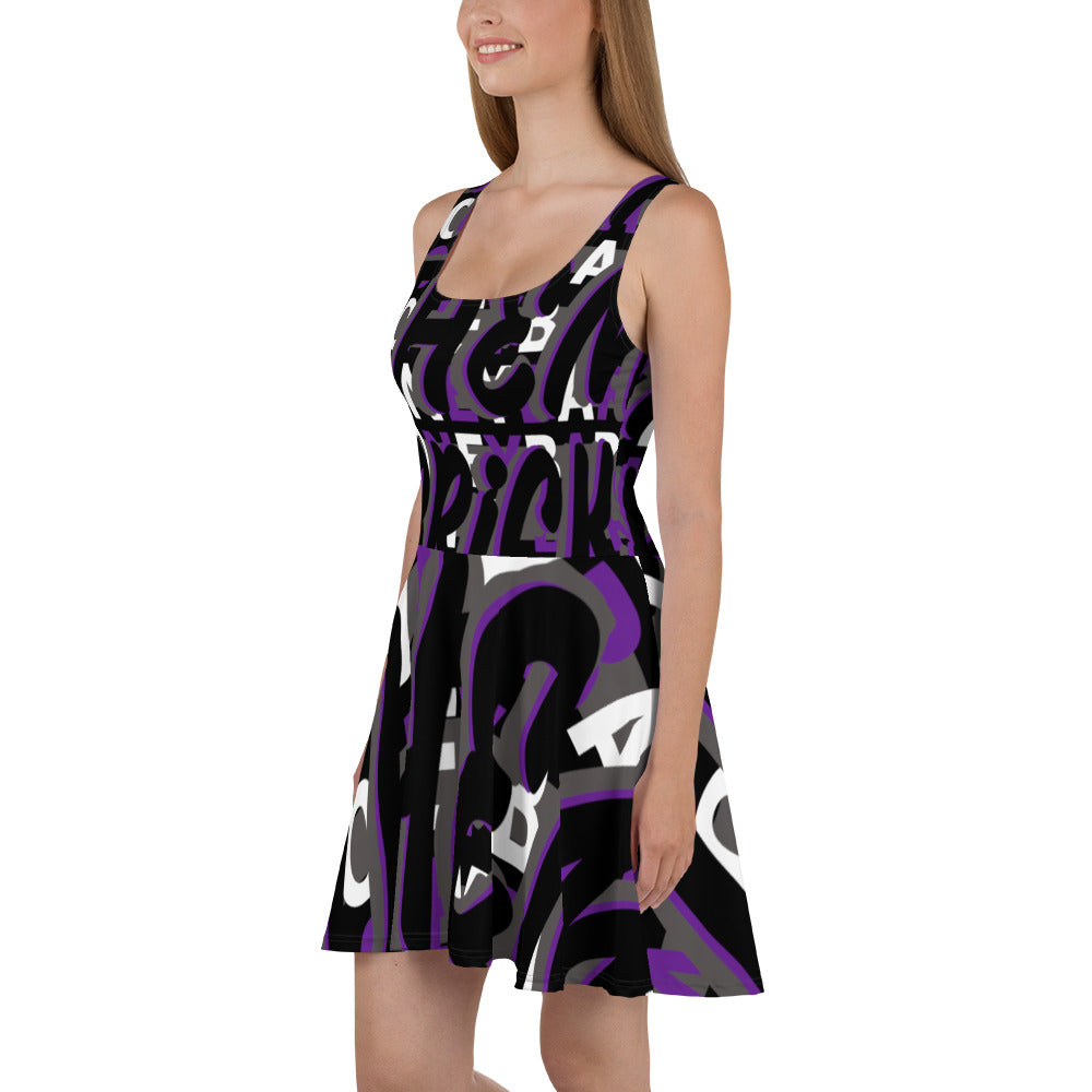 MONEYBARE Boss Fancy FTB-1 Flared Twirly Sun-Fun Dress - Purple in Icon