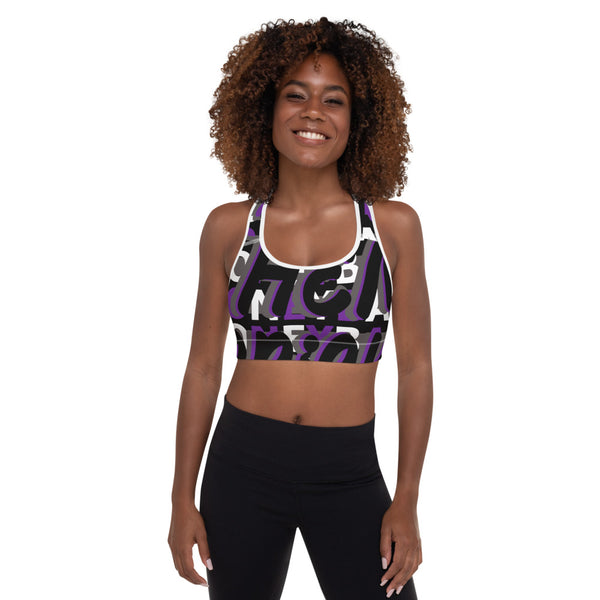 MONEYBARE Boss Fancy FTB-1 Padded Sports Bra - Purple in Icon