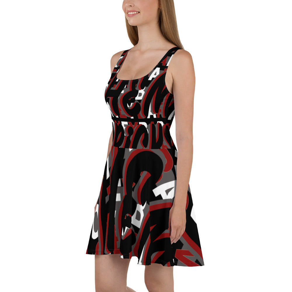 MONEYBARE Boss Fancy FTB-1 Flared Twirly Sun-Fun Dress - Red in Icon