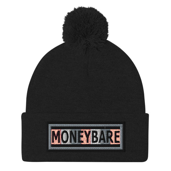 MONEYBARE Pom-Pommed Beanie - Peach